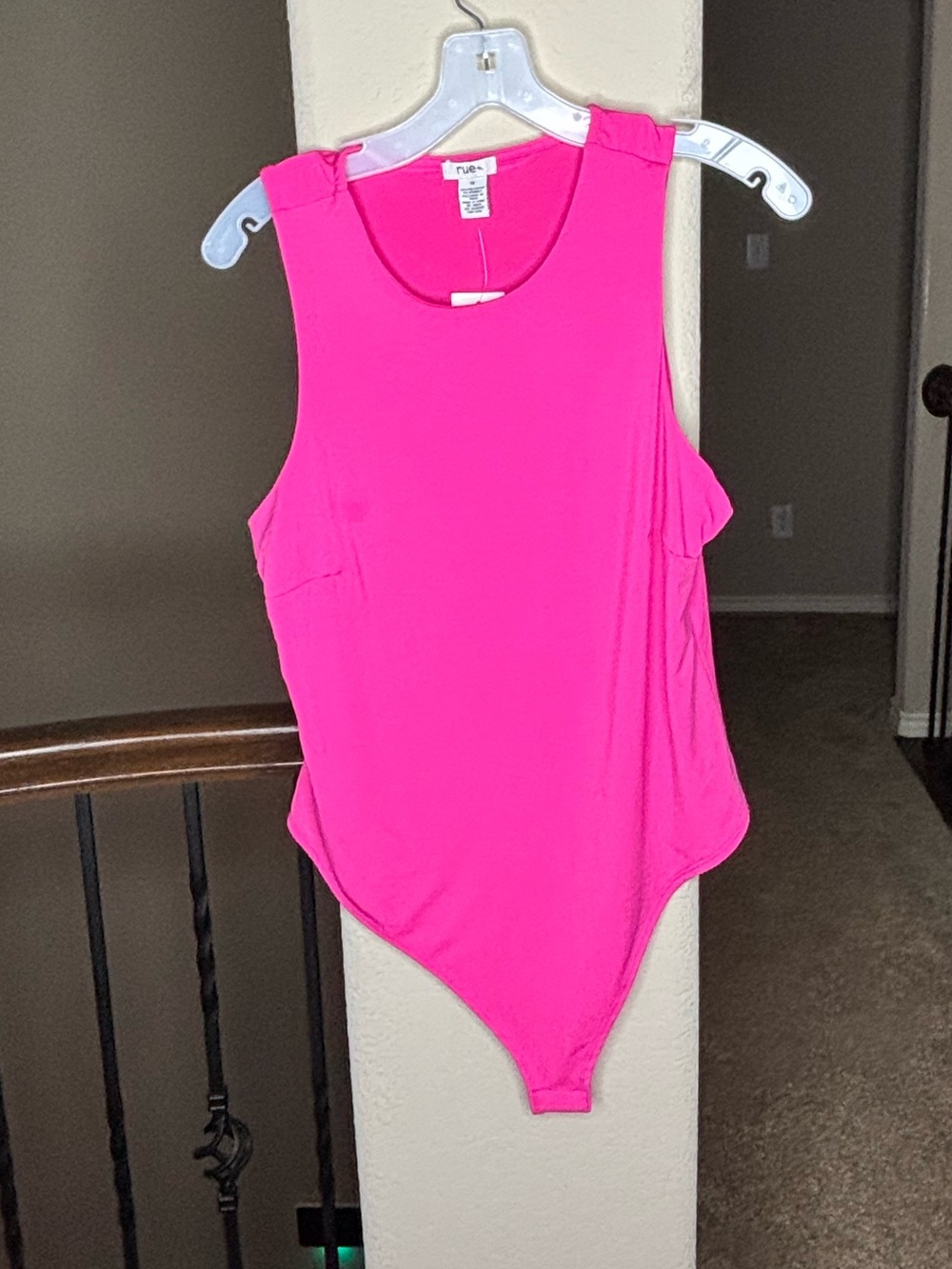 Rue+ Bright Pink Sleeveless Bodysuit Size 1X NEW Barbiecore Festival Date Night